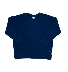 Nantucket Navy Cassidy Comfy Crewneck - Quilted