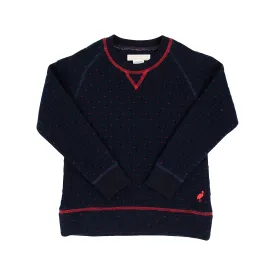 Nantucket Navy/Richmond Red Cassidy Comfy Crewneck - Quilted