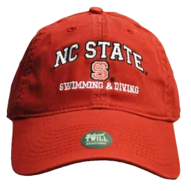 NC State Wolfpack Swimming & Diving Red Relaxed Fit Adjustable Hat