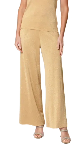 Paola Wide Leg Shimmery Pant; Golden Sands
