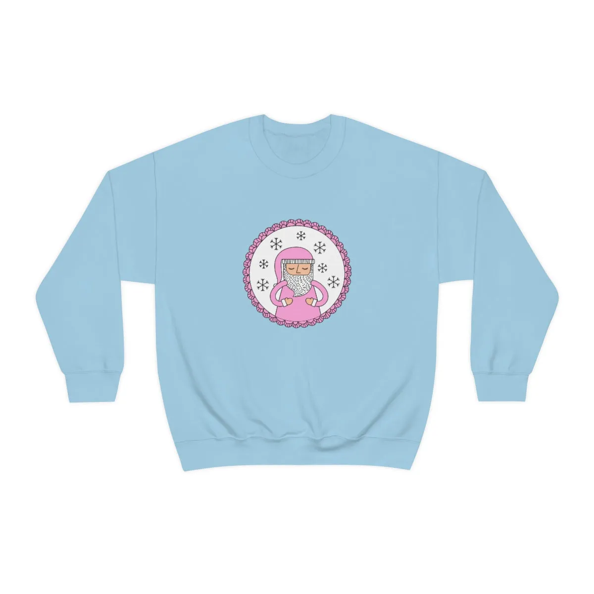 Pink Santa Claus Sweatshirt, Pink Santa Sweatshirt, Trendy Noel Minimalist Christmas Sweatshirt, Xmas Santa Crewneck Top, Pastel Holiday