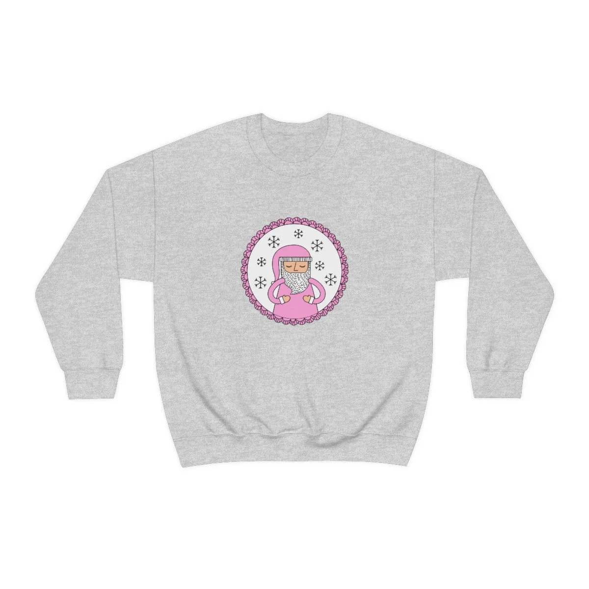 Pink Santa Claus Sweatshirt, Pink Santa Sweatshirt, Trendy Noel Minimalist Christmas Sweatshirt, Xmas Santa Crewneck Top, Pastel Holiday