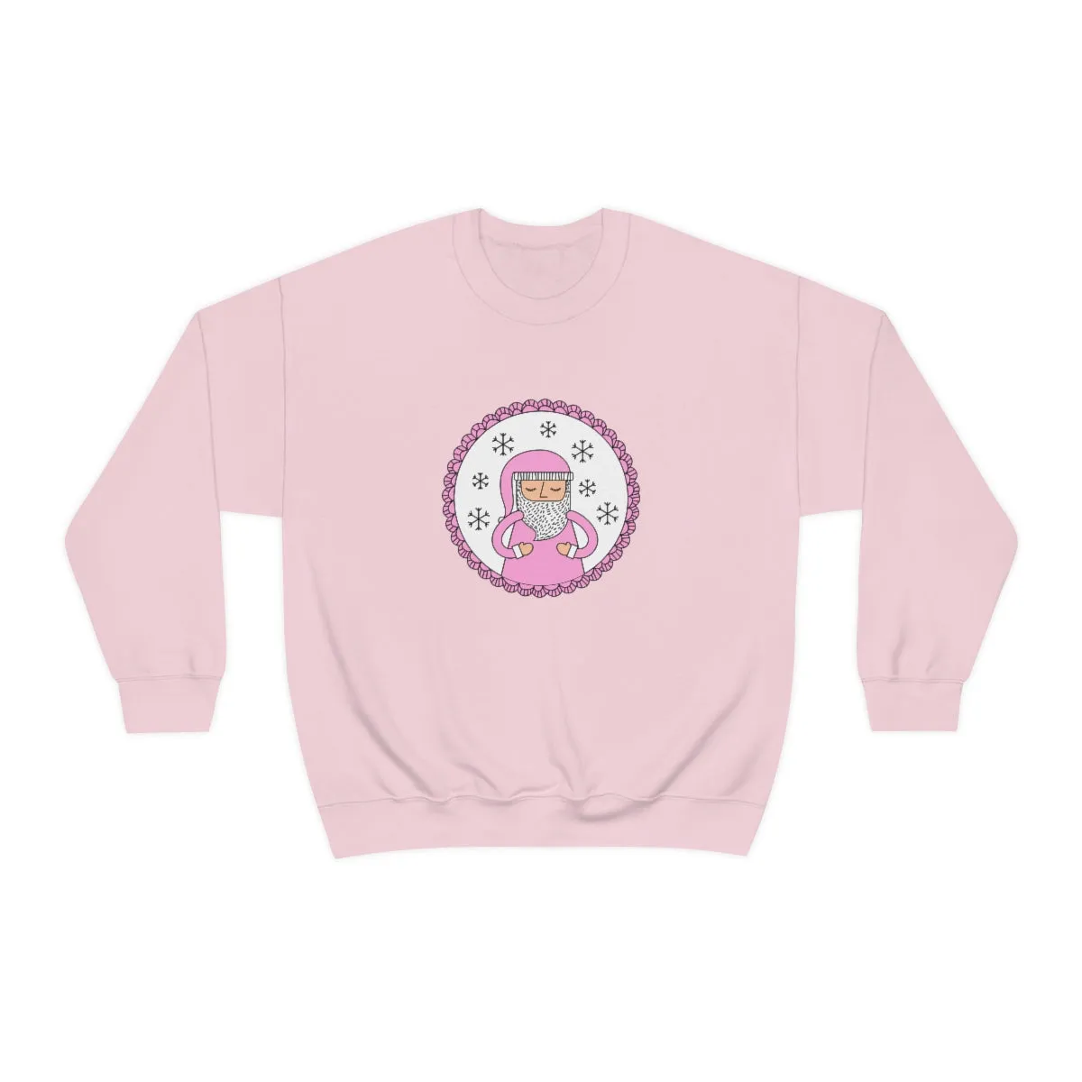 Pink Santa Claus Sweatshirt, Pink Santa Sweatshirt, Trendy Noel Minimalist Christmas Sweatshirt, Xmas Santa Crewneck Top, Pastel Holiday