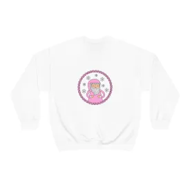 Pink Santa Claus Sweatshirt, Pink Santa Sweatshirt, Trendy Noel Minimalist Christmas Sweatshirt, Xmas Santa Crewneck Top, Pastel Holiday