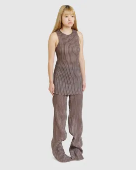 Pleated Mermaid Pants Brown (W)