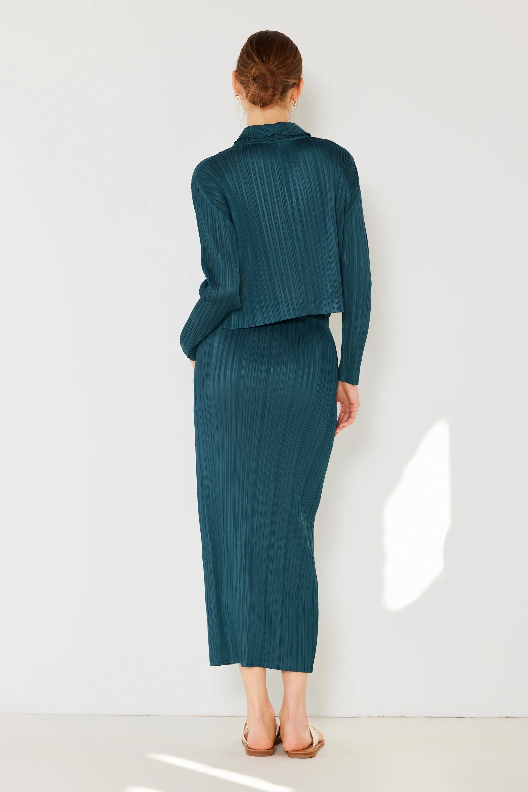 Pleated midi pencil skirt - Style#SKT01H