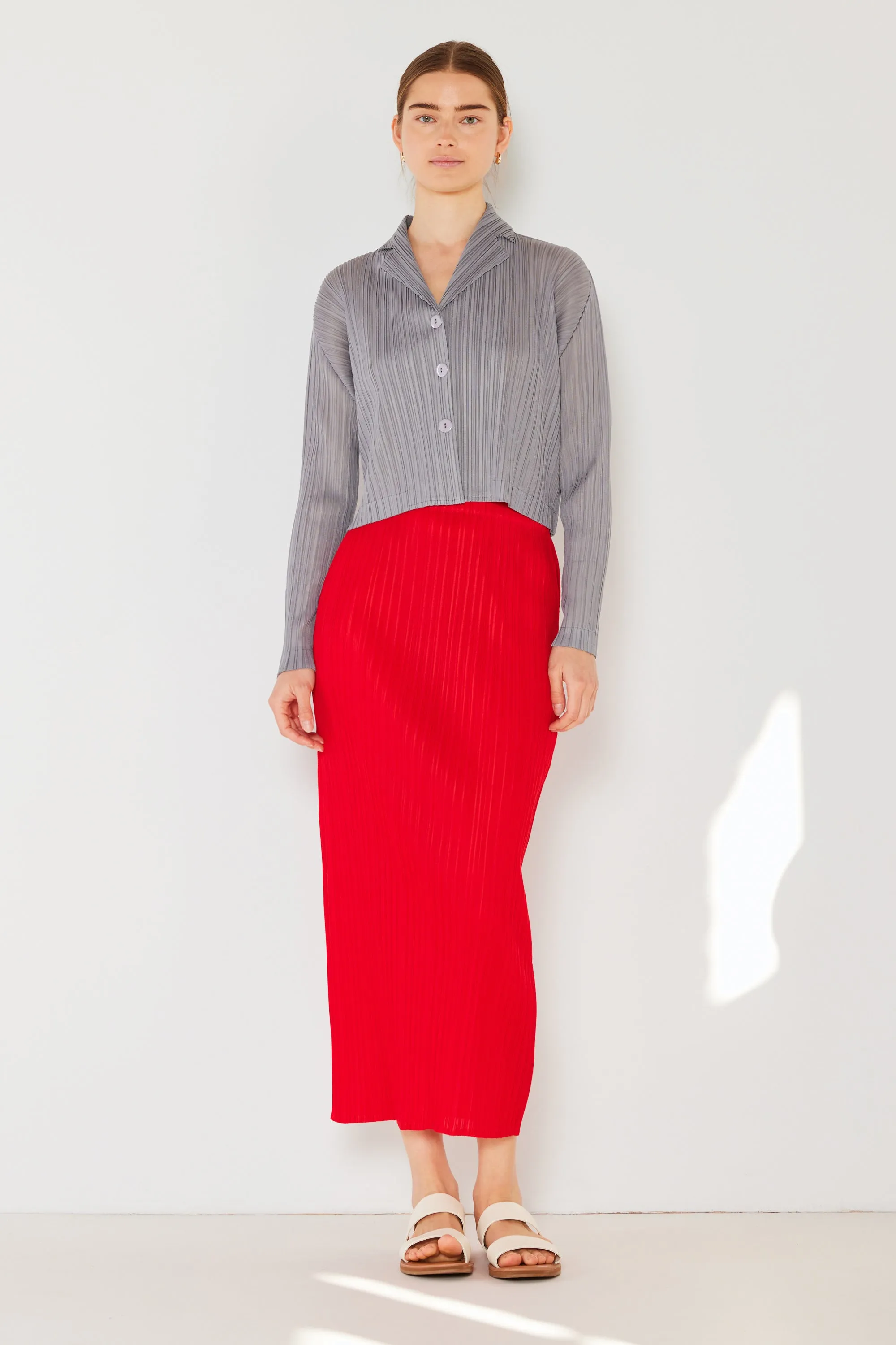 Pleated midi pencil skirt - Style#SKT01H