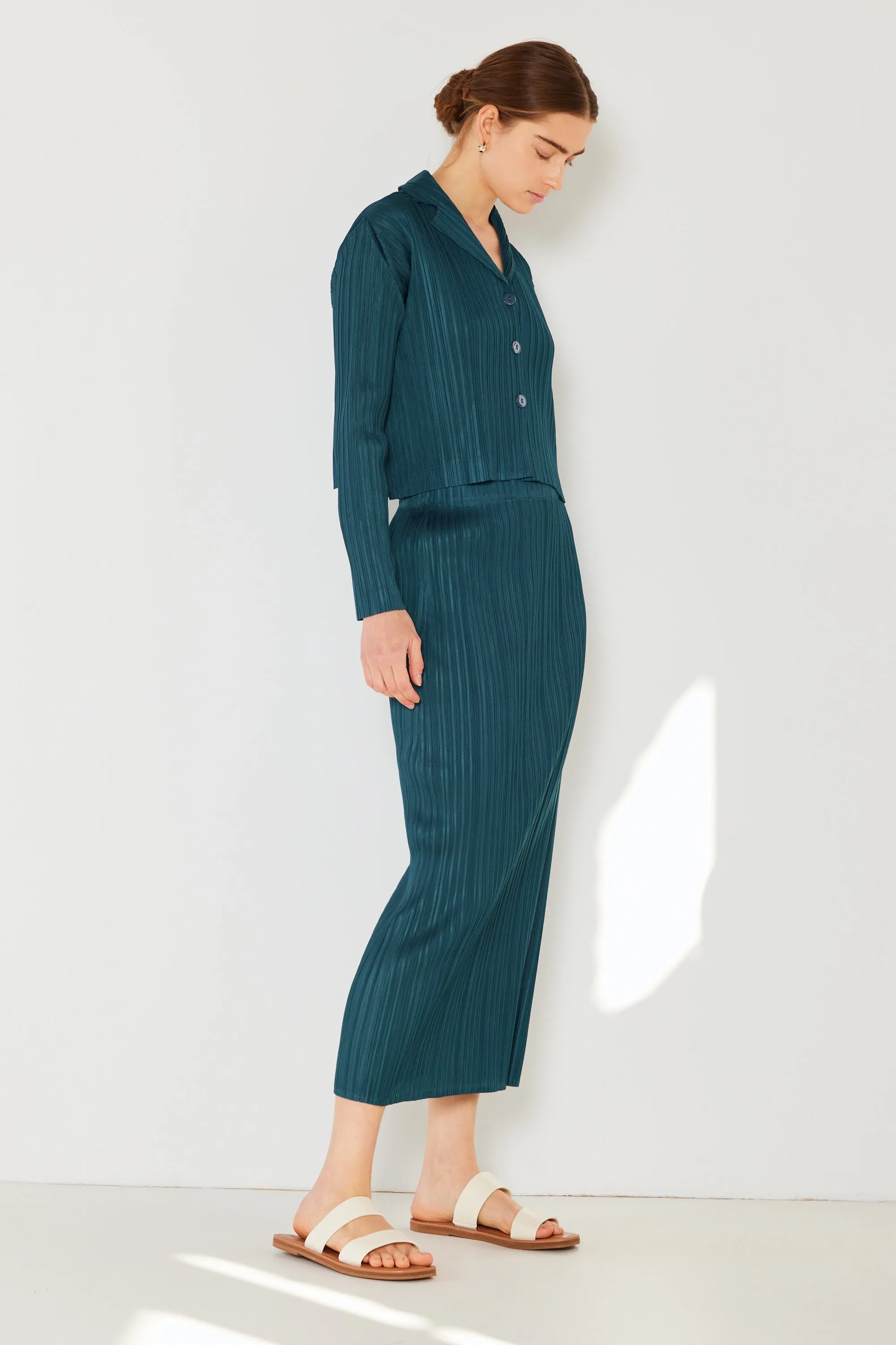 Pleated midi pencil skirt - Style#SKT01H