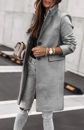Plush Mid-Length Jacket - Tweed Single-Breasted Blazer