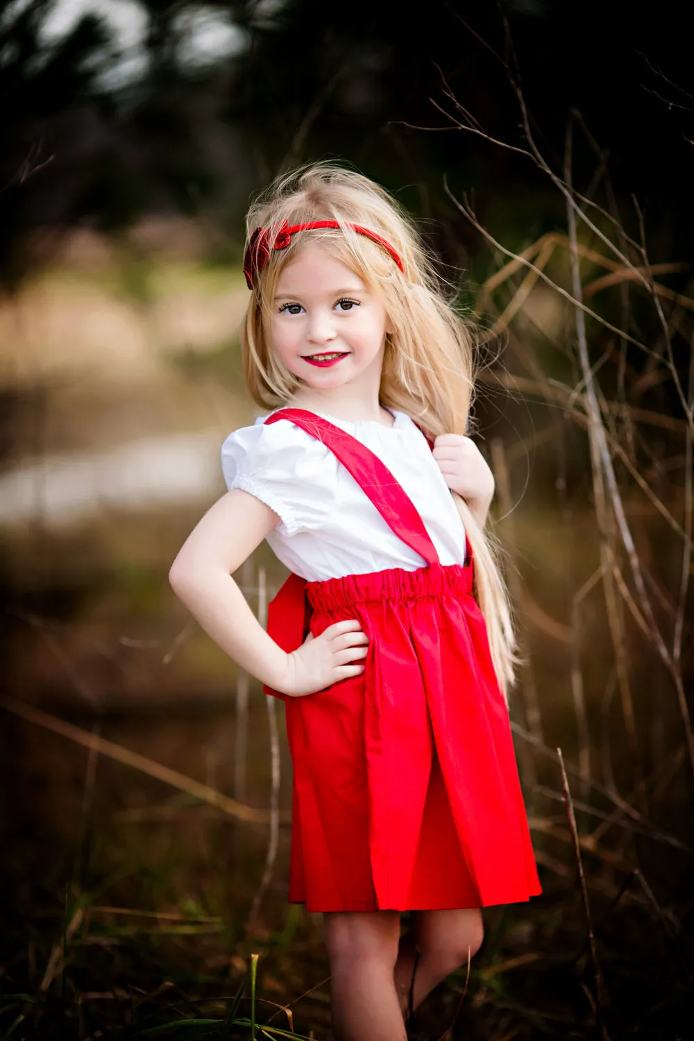 Red Girl’s Suspender Skirt