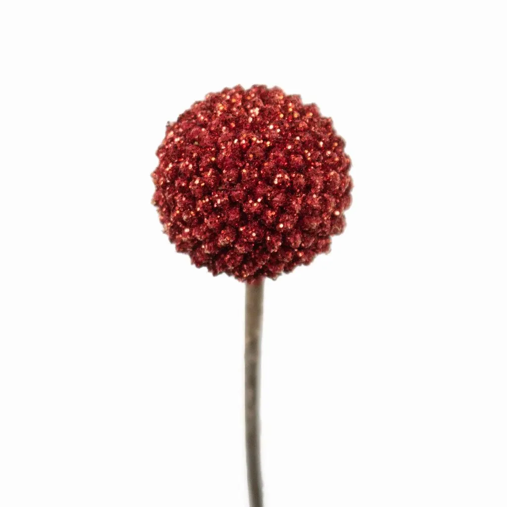 Red Glitter Craspedia Billy Balls