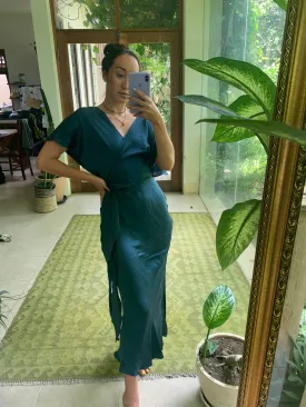 Ria Silk Dress - Indigo