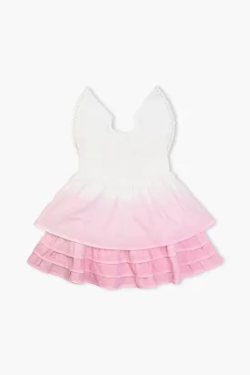 SALE - Smocked Ruffle Dress_Pink   White Ombre
