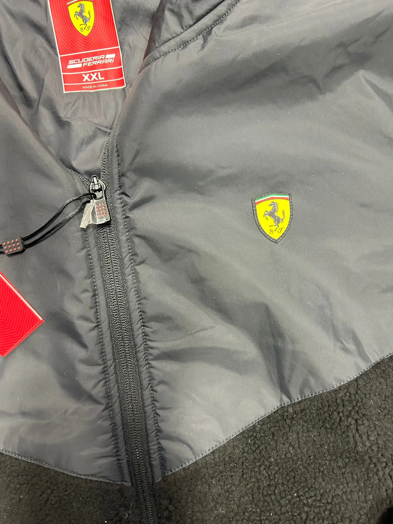 Scuderia Ferrari Polar Fleece Winter Pullover Jacket - Unisex - Black