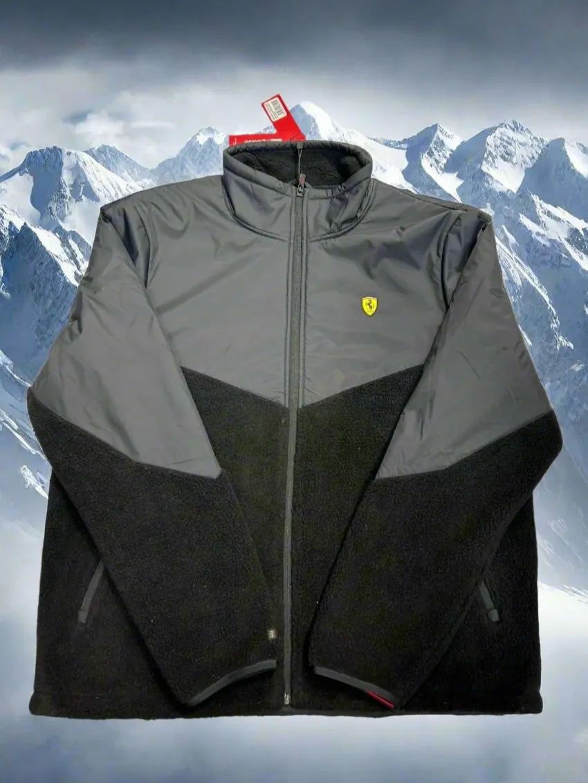 Scuderia Ferrari Polar Fleece Winter Pullover Jacket - Unisex - Black