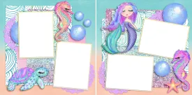 Shimmery Sea Life - Digital Scrapbook Pages - INSTANT DOWNLOAD