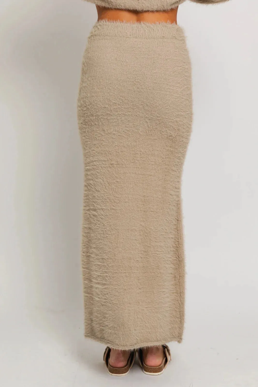 Soft Fuzzy Sweater Maxi Skirt