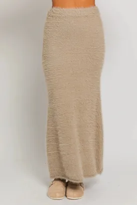 Soft Fuzzy Sweater Maxi Skirt