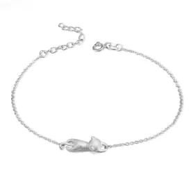 Solid Sterling Silver Cat Bracelet