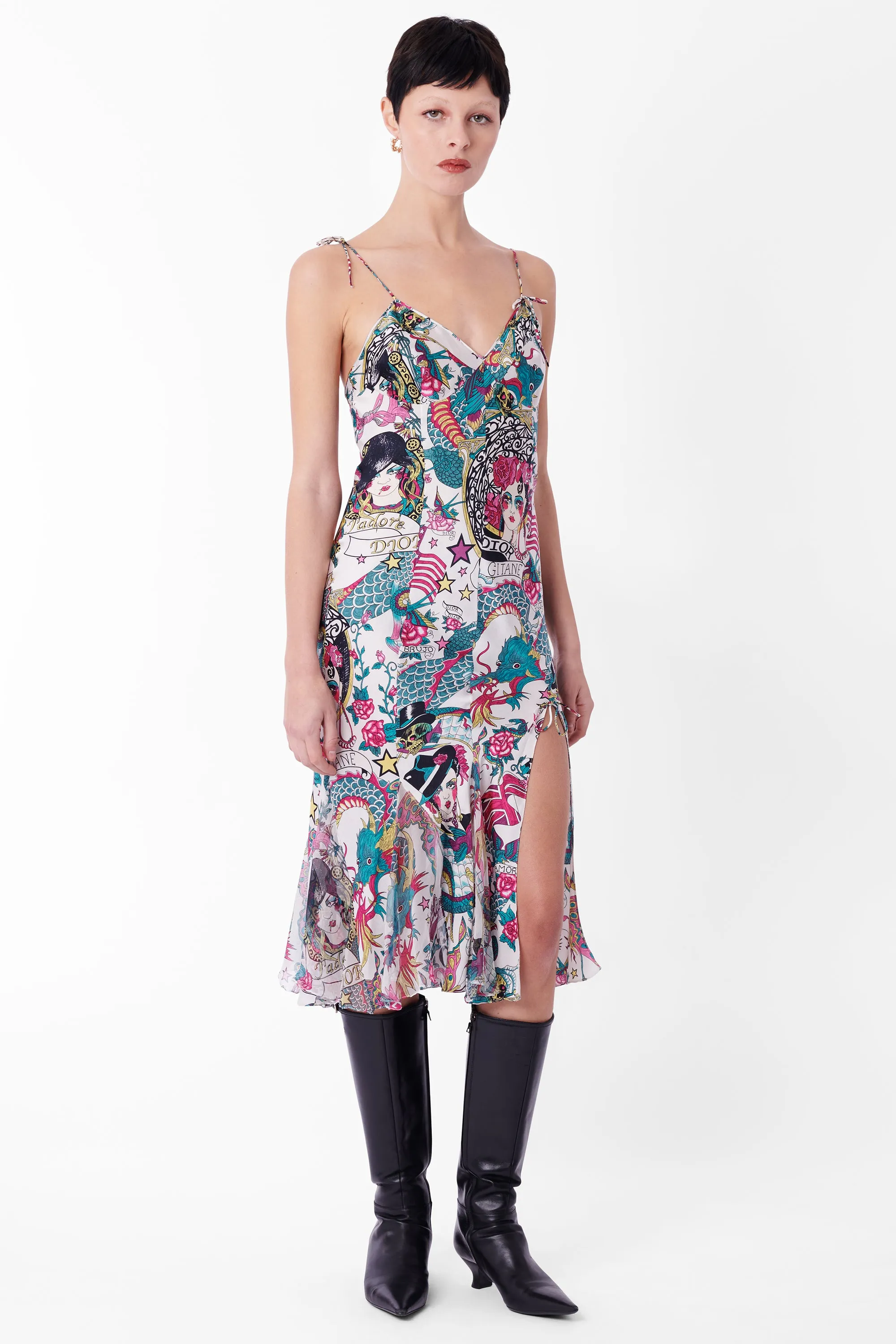 S/S 2004 Silk Tattoo Slip Dress