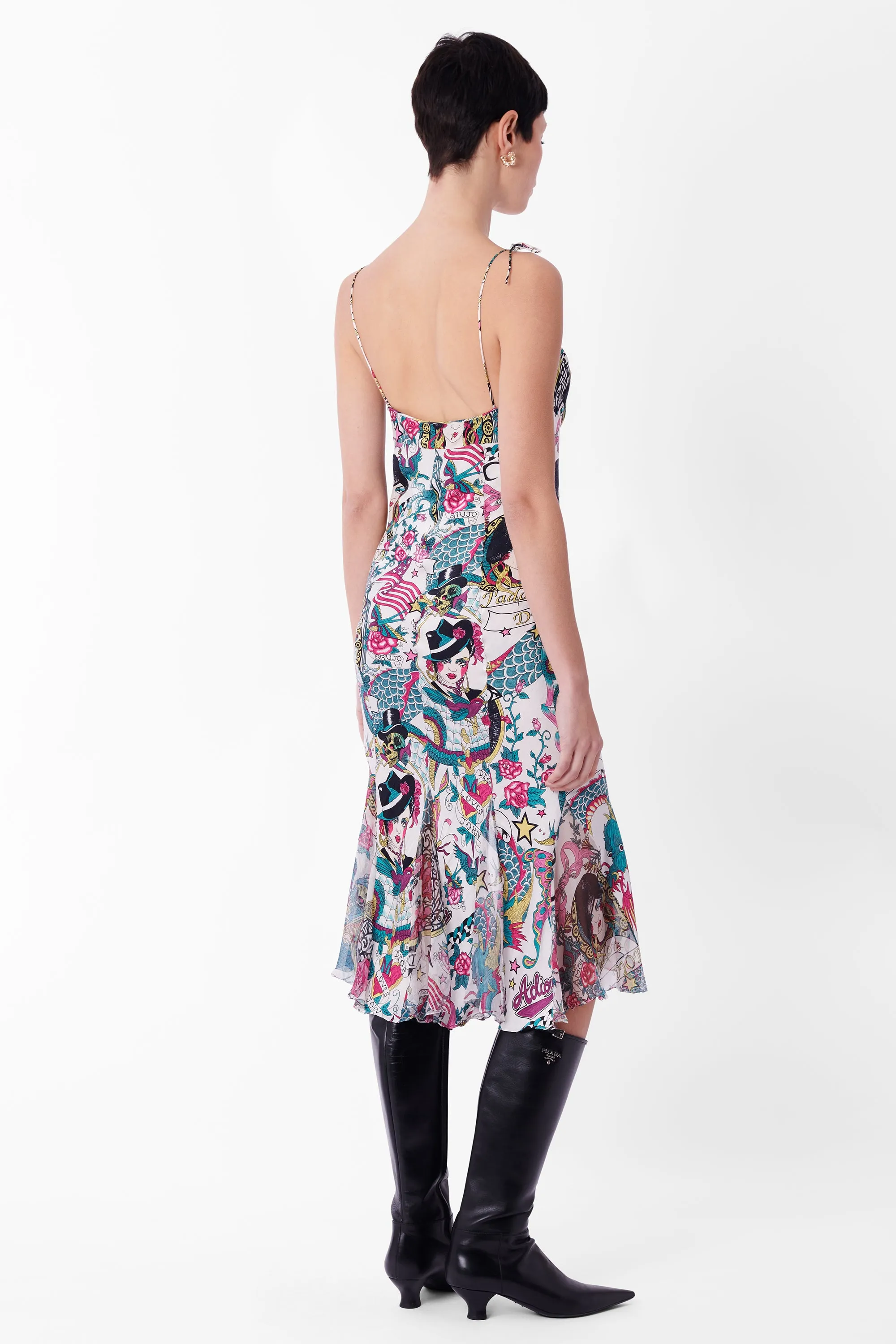 S/S 2004 Silk Tattoo Slip Dress