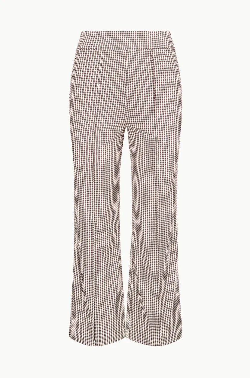 Staud Knack Pant in Dark Chocolate Micro Check