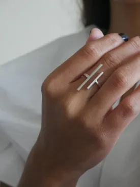 Trendy Bar Ring, .925 Sterling Silver Adjustable Hypoallergenic, Nickel Free, Waterproof Ring