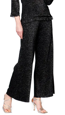 Trina Wide Leg Shimmery Pant; Black Shimmer