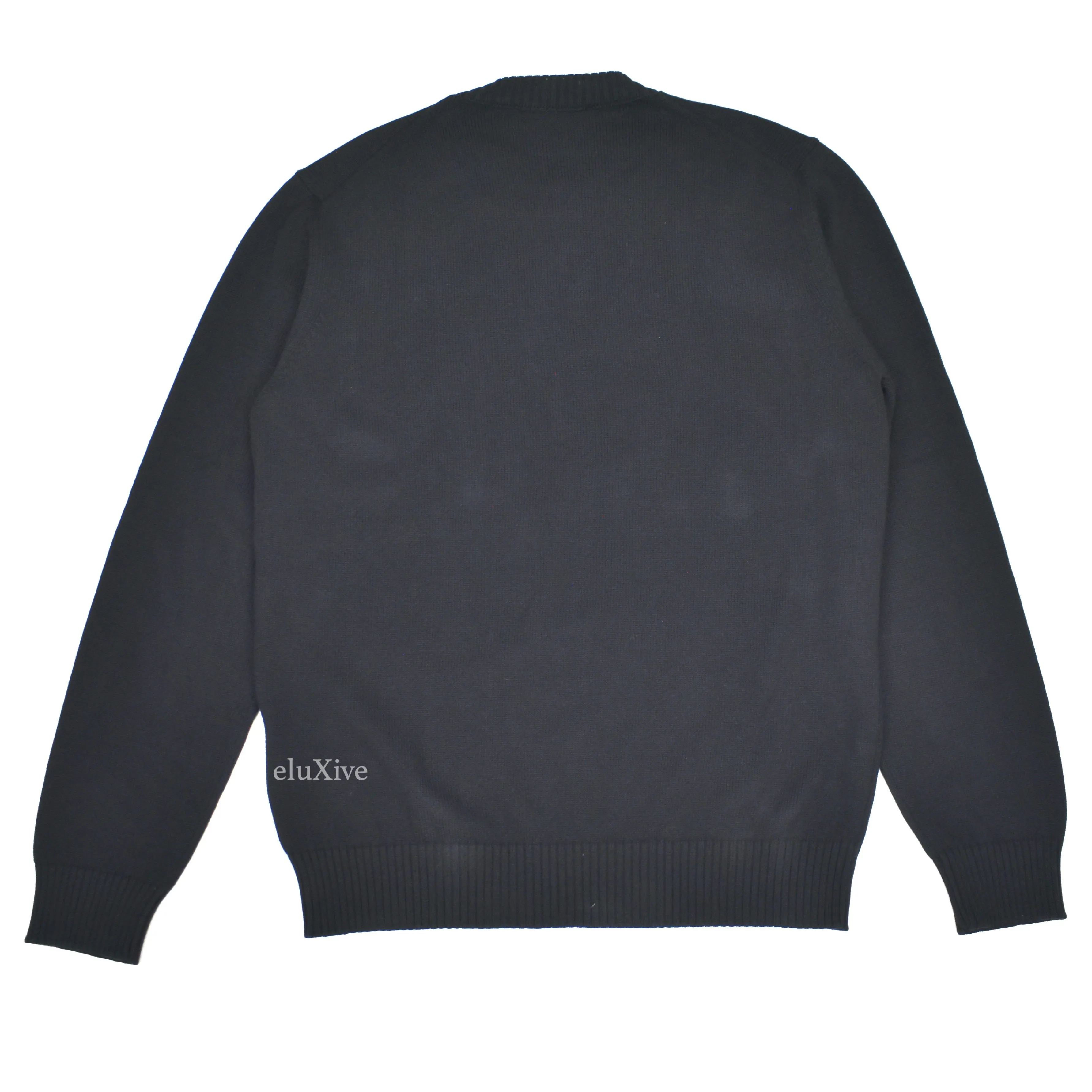 Versace - Gold Medusa Logo Embroidered Wool Sweater (Black)