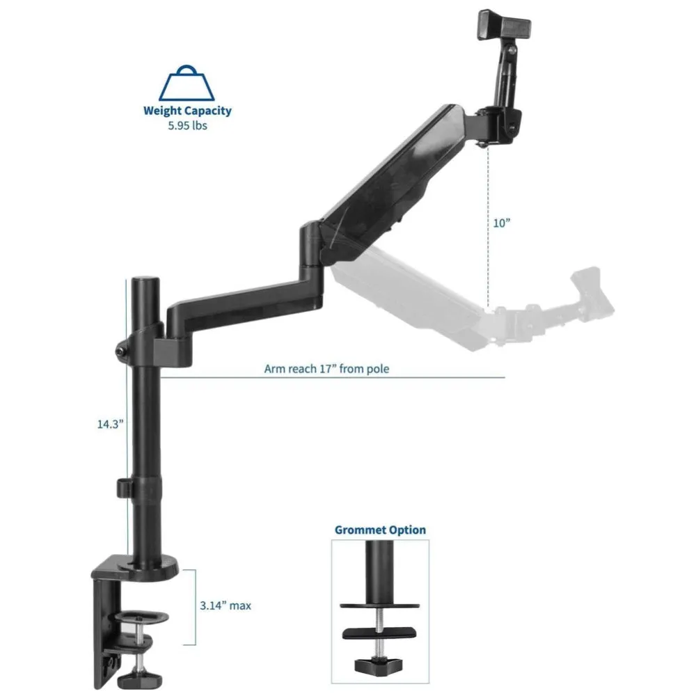 VIVO Pneumatic Arm Microphone Desk Mount, STAND-MIC01