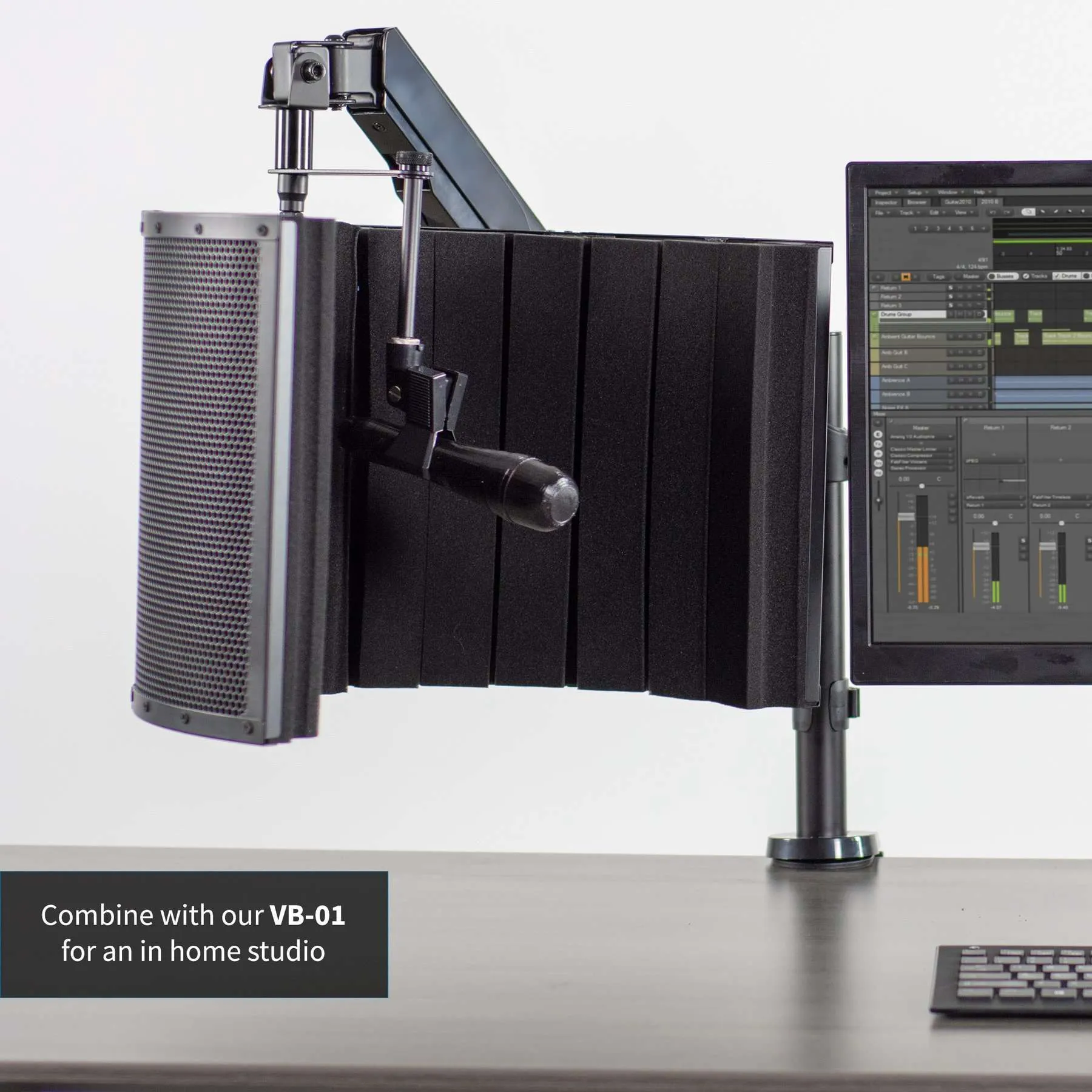 VIVO Pneumatic Arm Microphone Desk Mount, STAND-MIC01