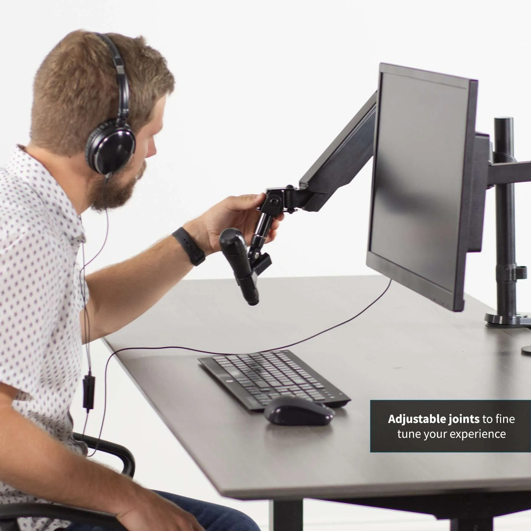 VIVO Pneumatic Arm Microphone Desk Mount, STAND-MIC01