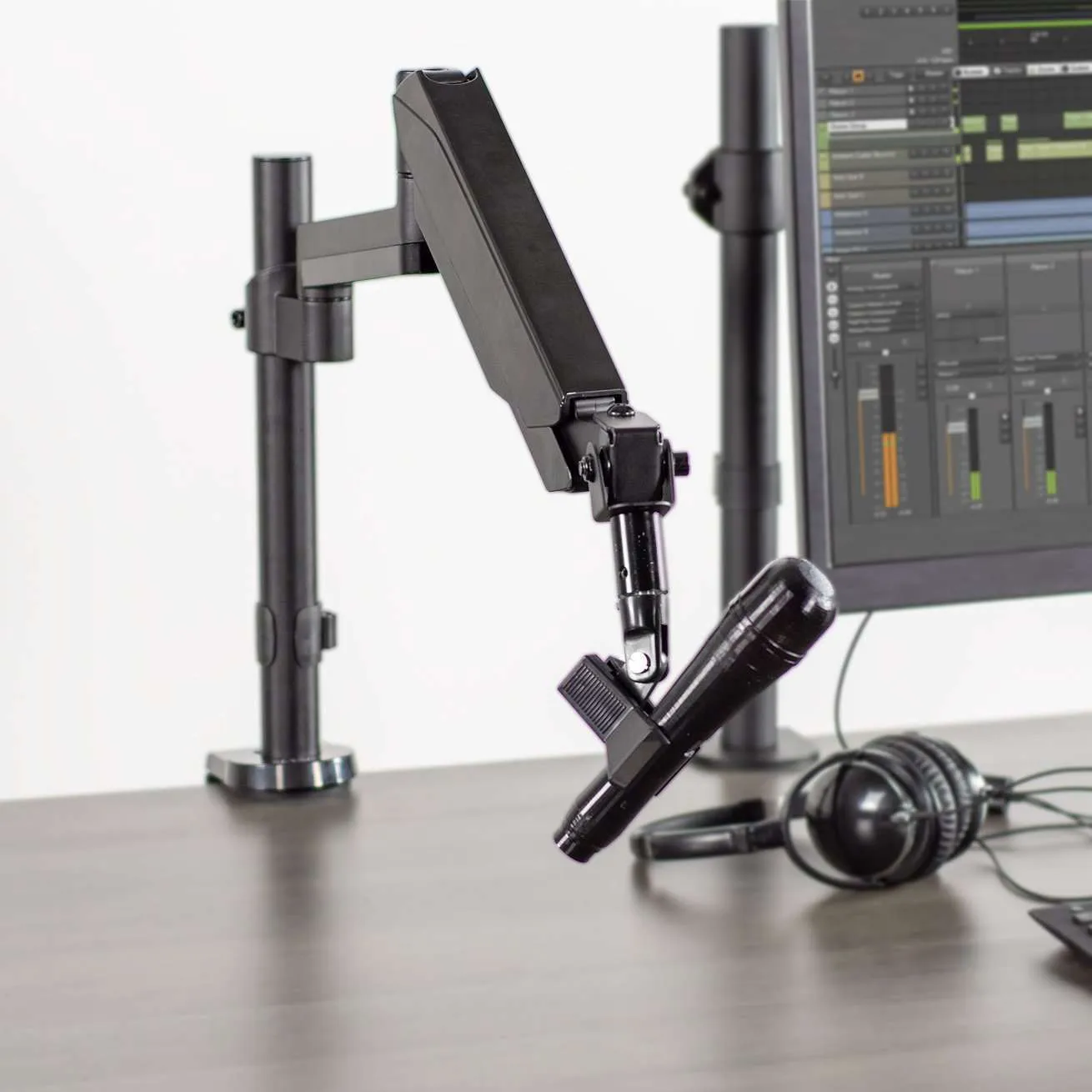 VIVO Pneumatic Arm Microphone Desk Mount, STAND-MIC01