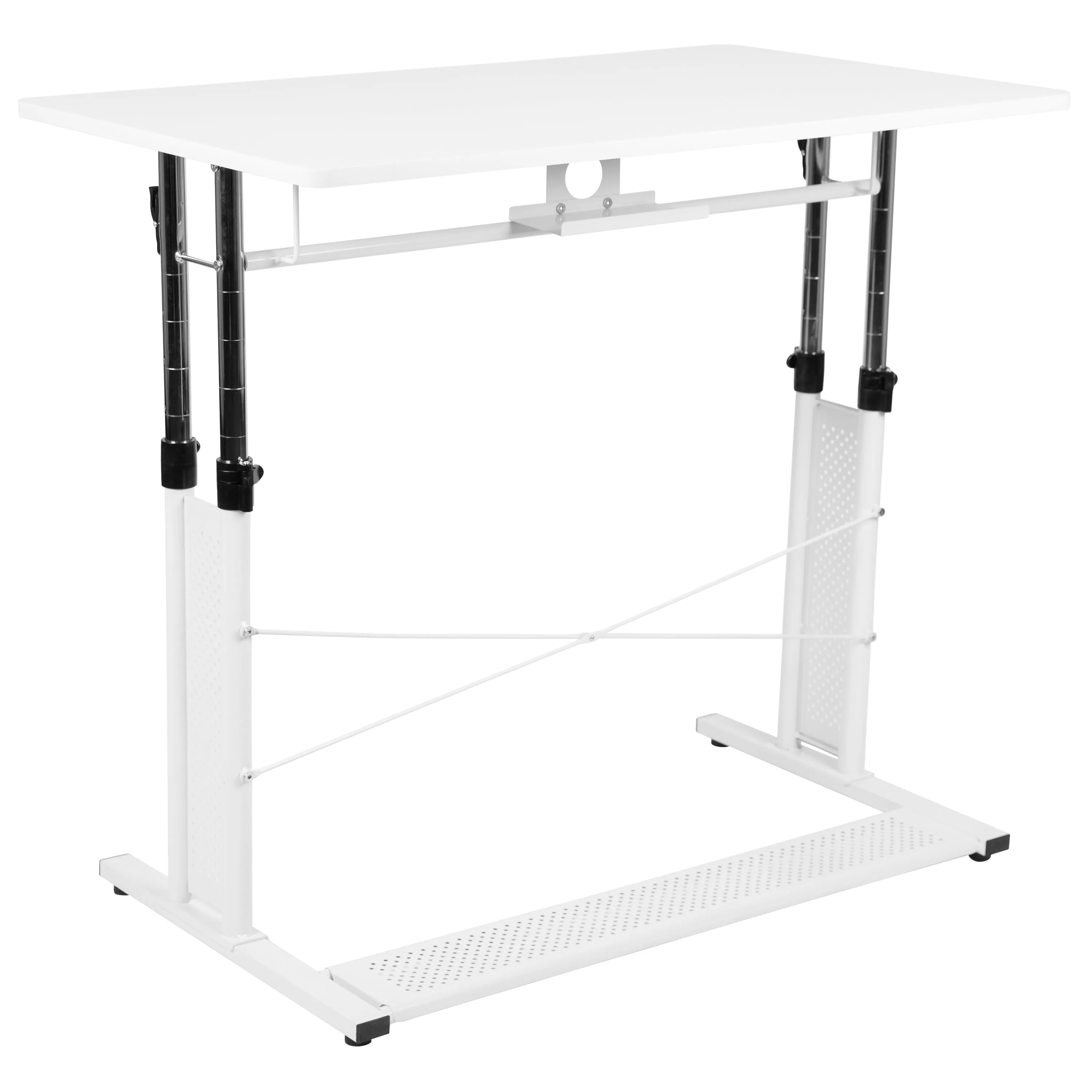 White Sit-Stand Office Desk NAN-JN-21908-WH-GG