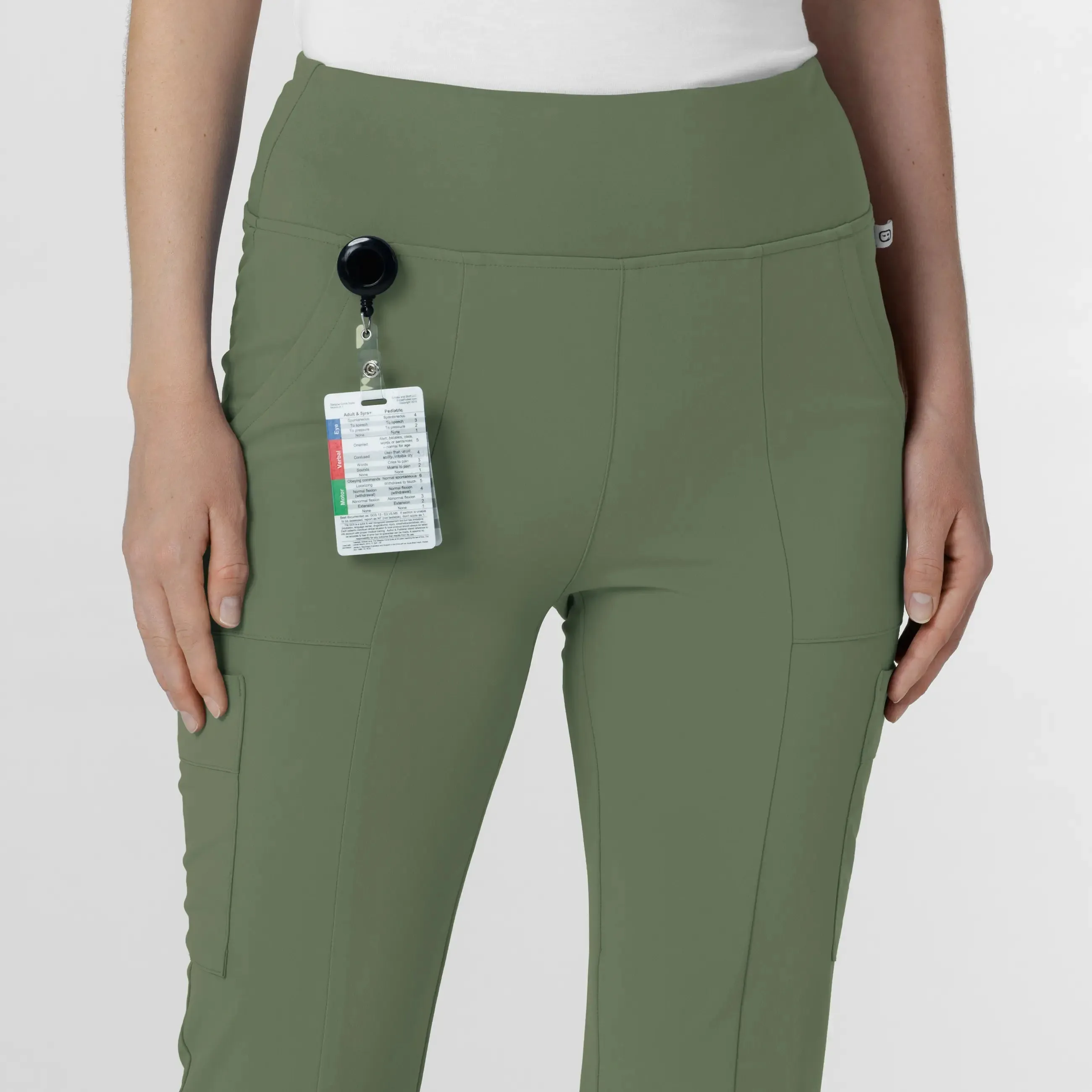 Wink Women's Cargo Flare Scrub Pant - Olive