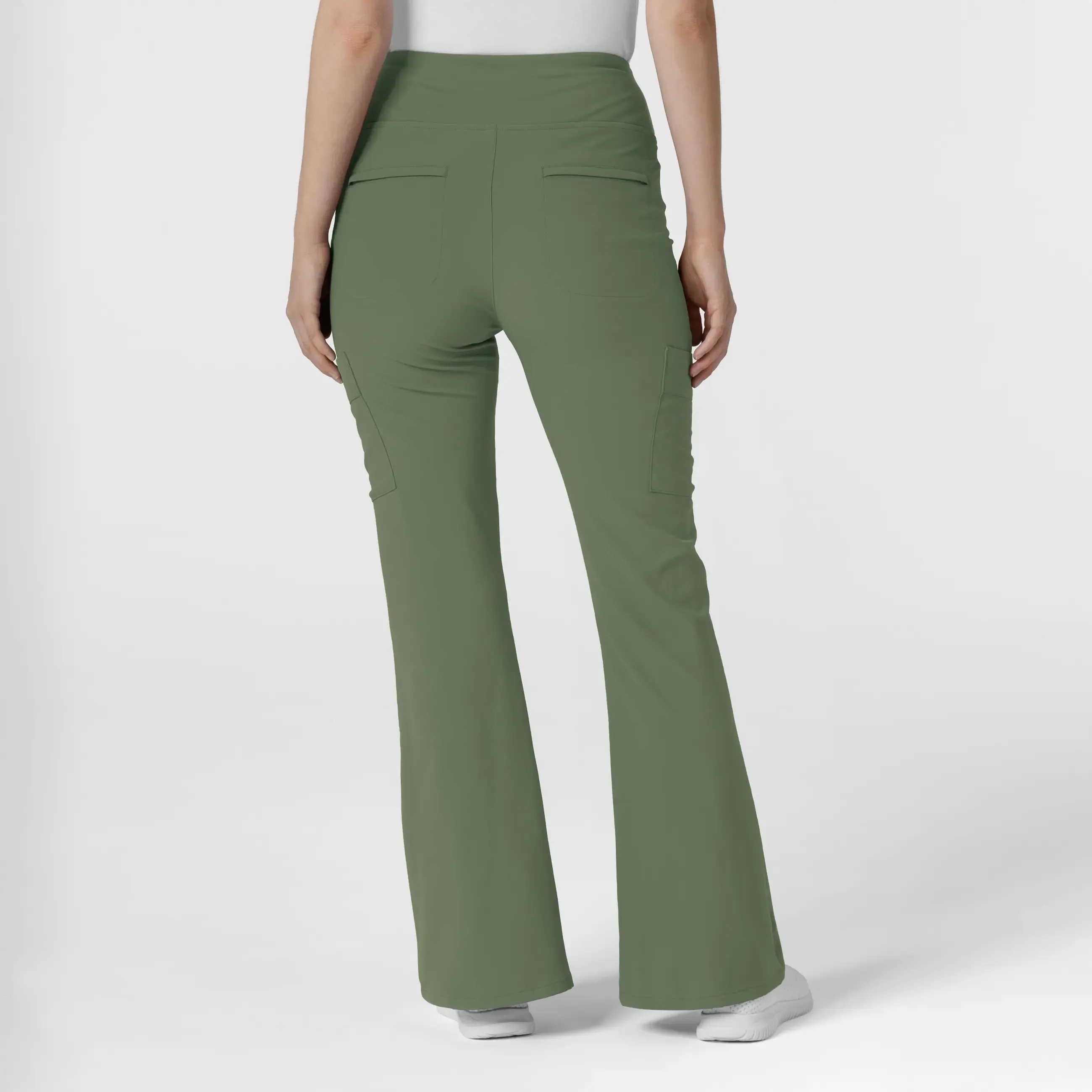 Wink Women's Cargo Flare Scrub Pant - Olive