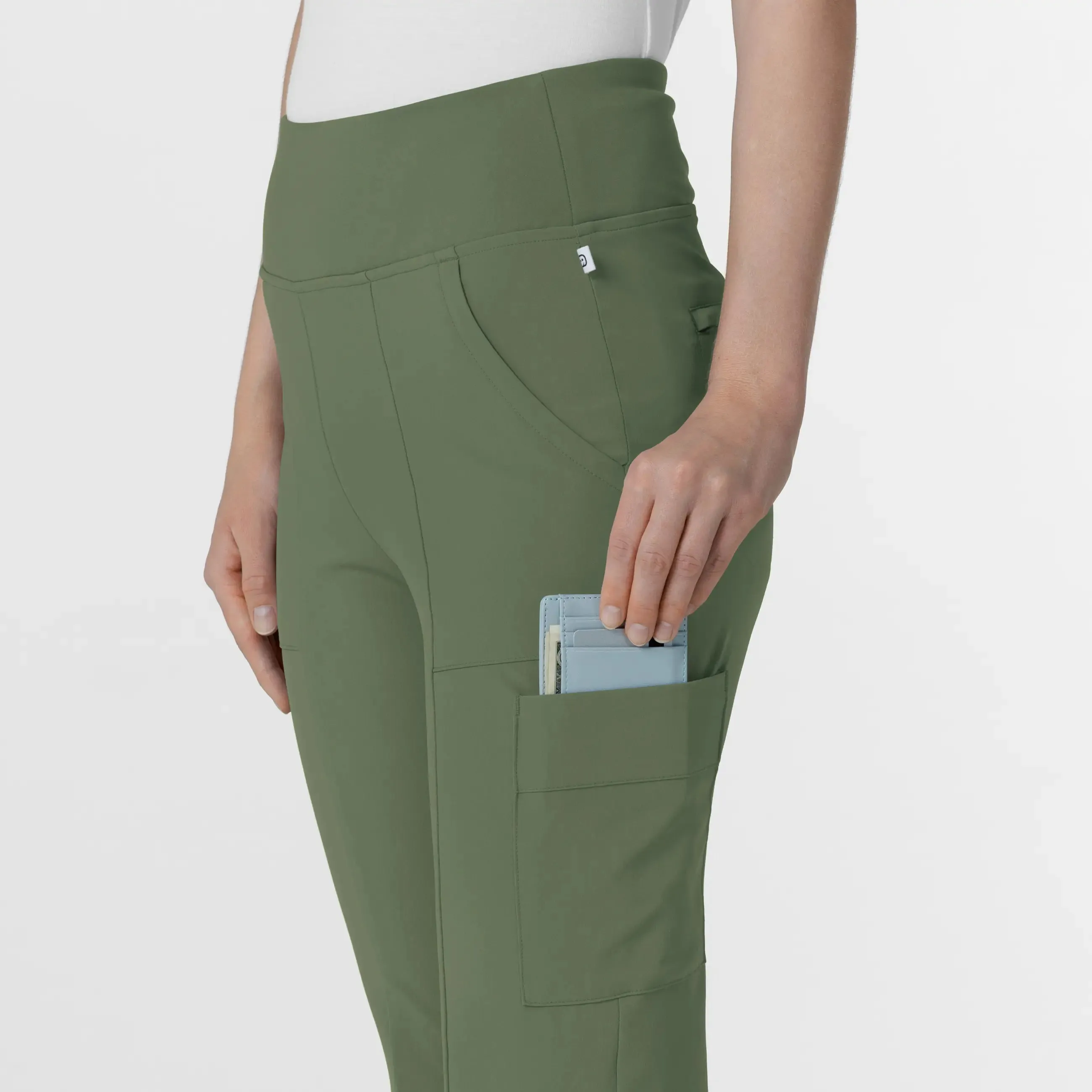 Wink Women's Cargo Flare Scrub Pant - Olive