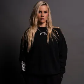Wolf Chopper She "Cornell" Crewneck in Black
