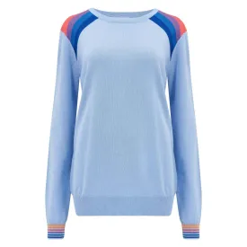 Women's blue vintage period knit top