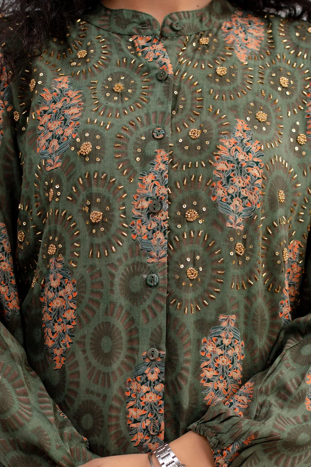 Women's Green Rayon A-Line Kurta and Palazzo Set