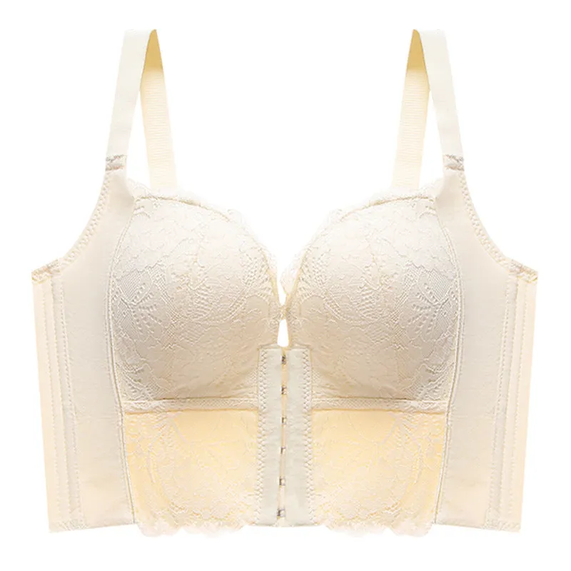 Women's underwear for small breasts, push-up and adjustable, side breasts, anti-sagging, beautiful back, seamless underwear, front buckle, no steel ring bra
