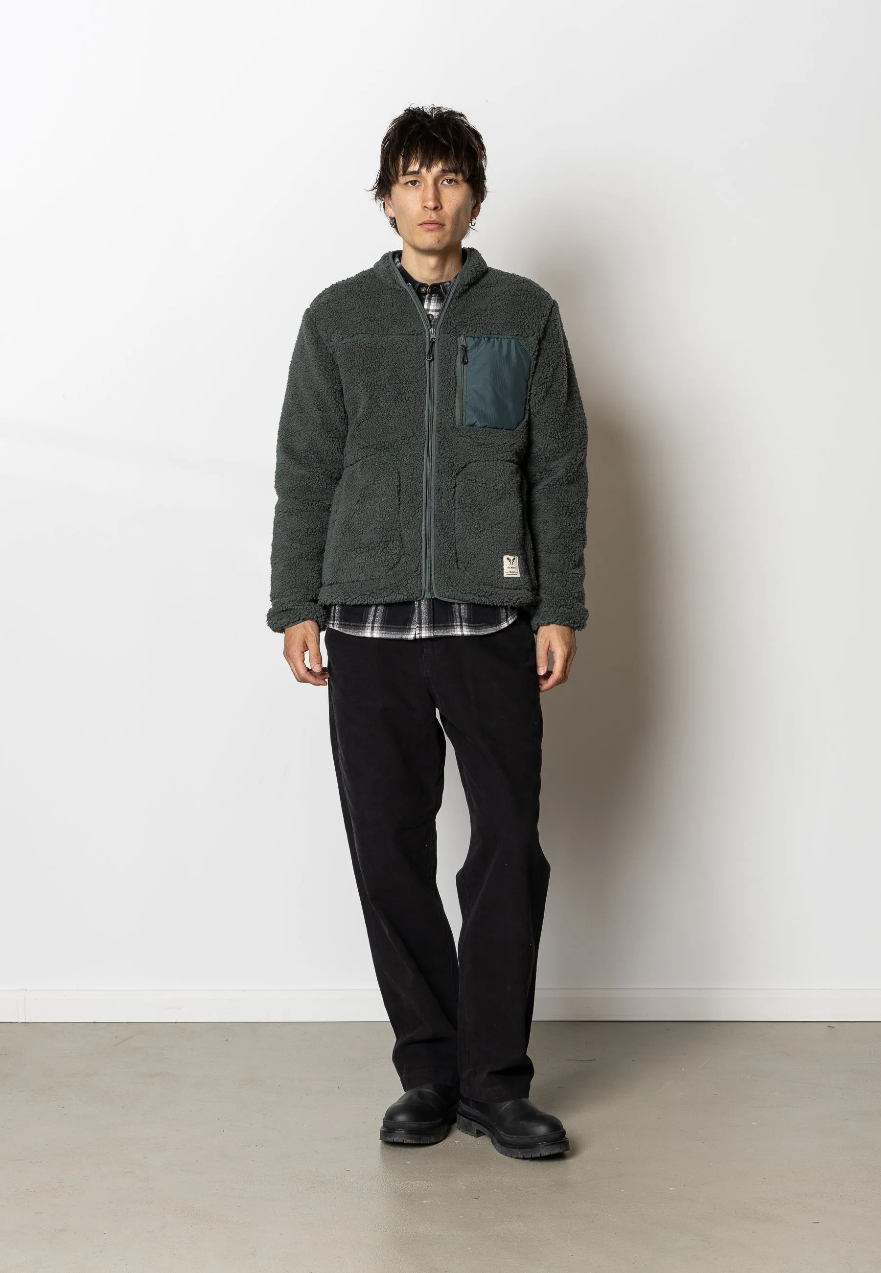 WOOD FLEECE JACKET - Green
